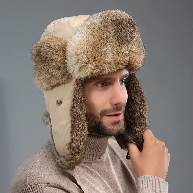 Wilma winter hat with ear flaps, close-up of lining texture