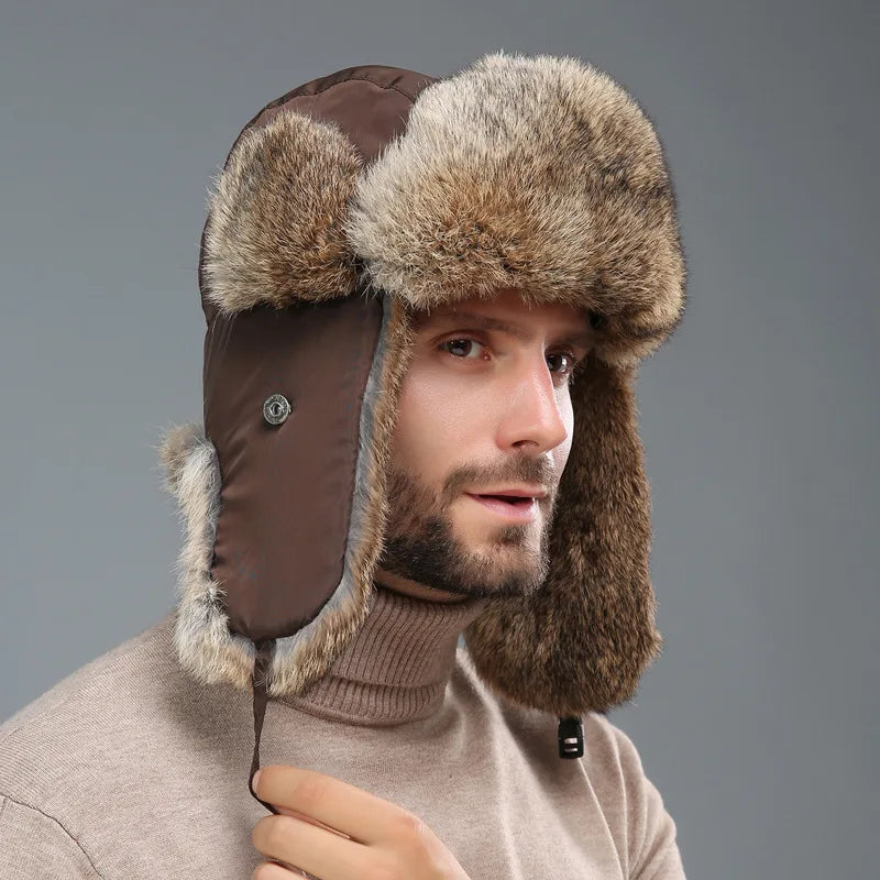 Wilma winter hat with ear flaps, additional front angle