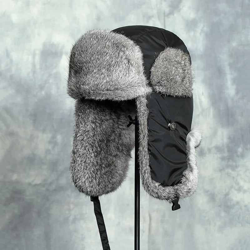 Wilma winter hat with ear flaps, top view