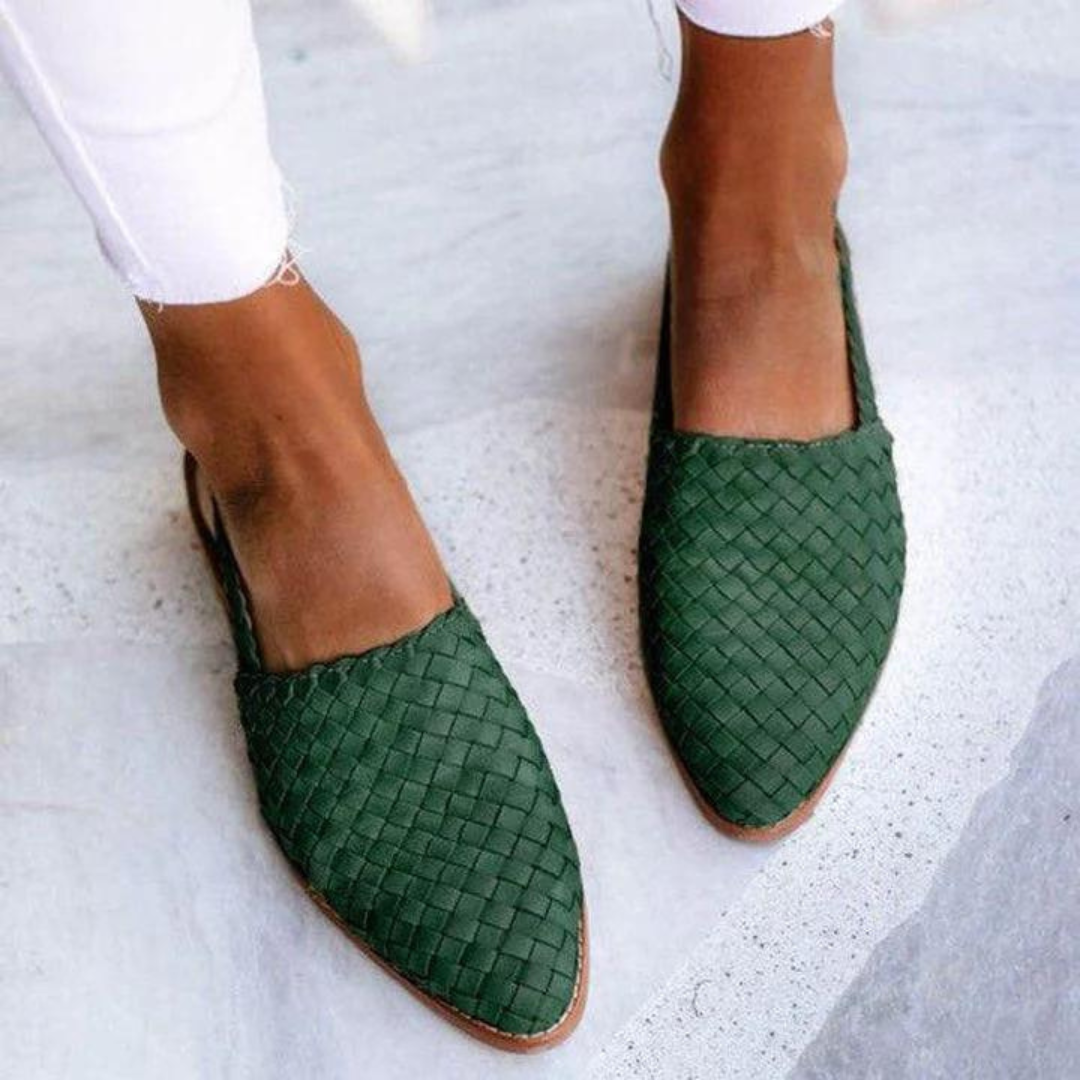 Wovena | Woven Slingback Loafers – front view
