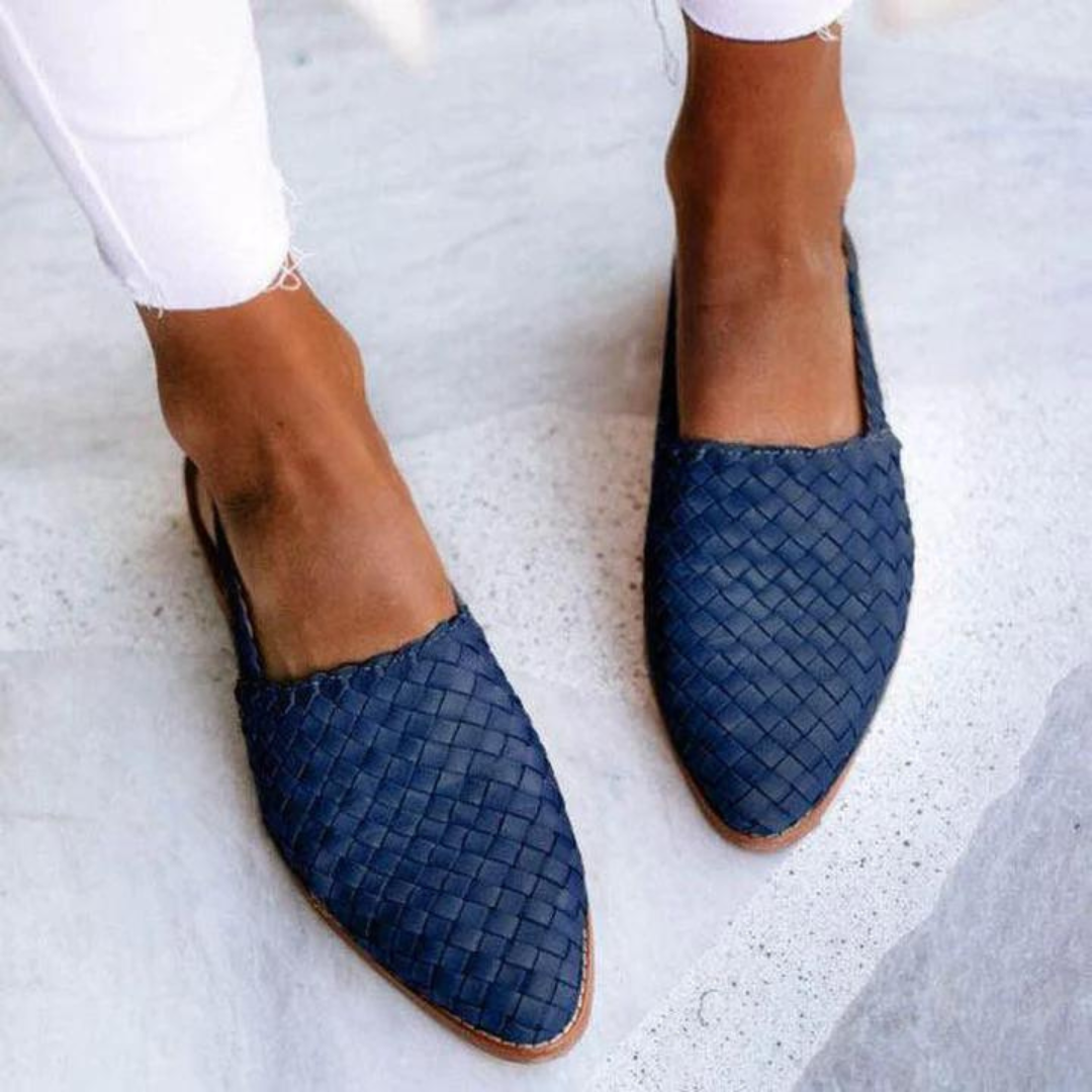 Wovena | Woven Slingback Loafers – front view