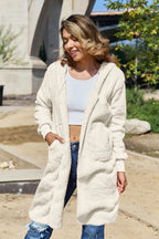 Wren hooded teddy jacket, cream
