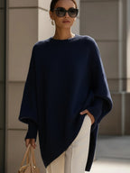 Wynn Poncho Sweater by Vera Noir, knit texture detail view