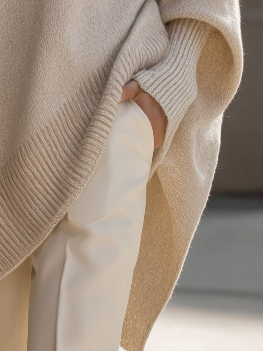 Wynn Poncho Sweater by Vera Noir, side view