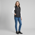 Wynna | USB Heated Quilted Vest – styled view in black