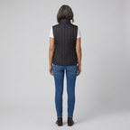 Wynna | USB Heated Quilted Vest – back view in black