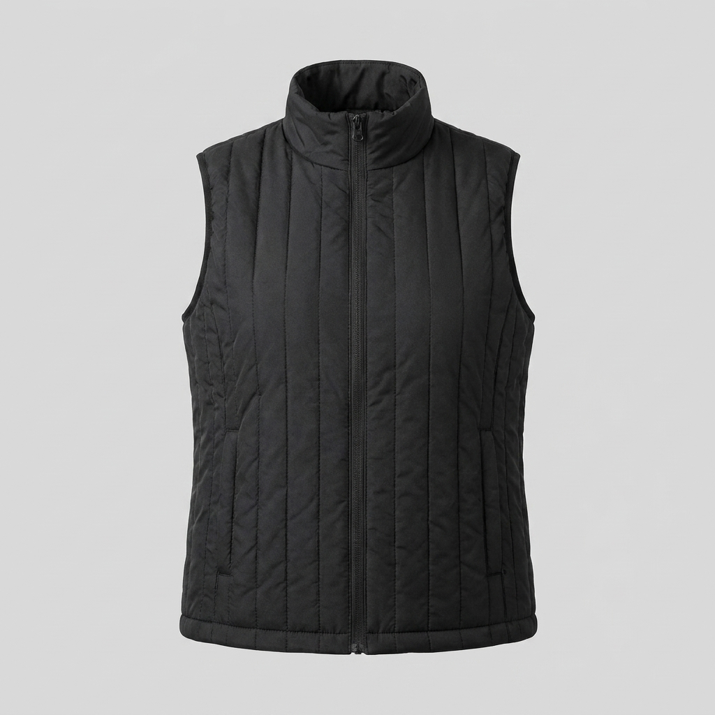 Wynna | USB Heated Quilted Vest – product view in black