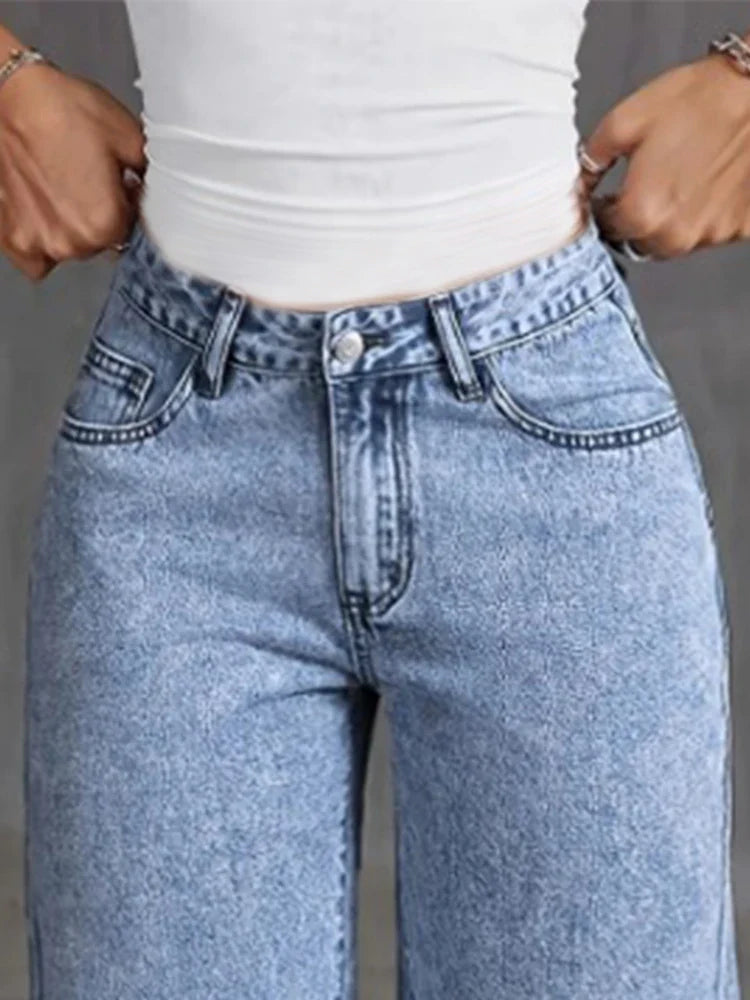 Yasmina high-waisted wide-leg jeans, back view