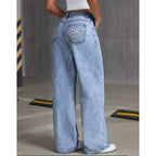Yasmina high-waisted wide-leg jeans, styled view
