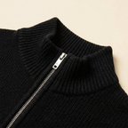 Zeron Men's Full-Zip Cardigan zip and collar – close-up