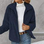 Zoe Casual Plush Cardigan by Vera Noir – open-front detail