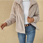 Zoe Casual Plush Cardigan by Vera Noir – side view