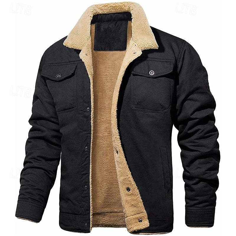 Lawrence sherpa-lined trucker jacket, side view