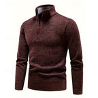 Donovan Quarter-Zip Stand-Collar Sweater - worn