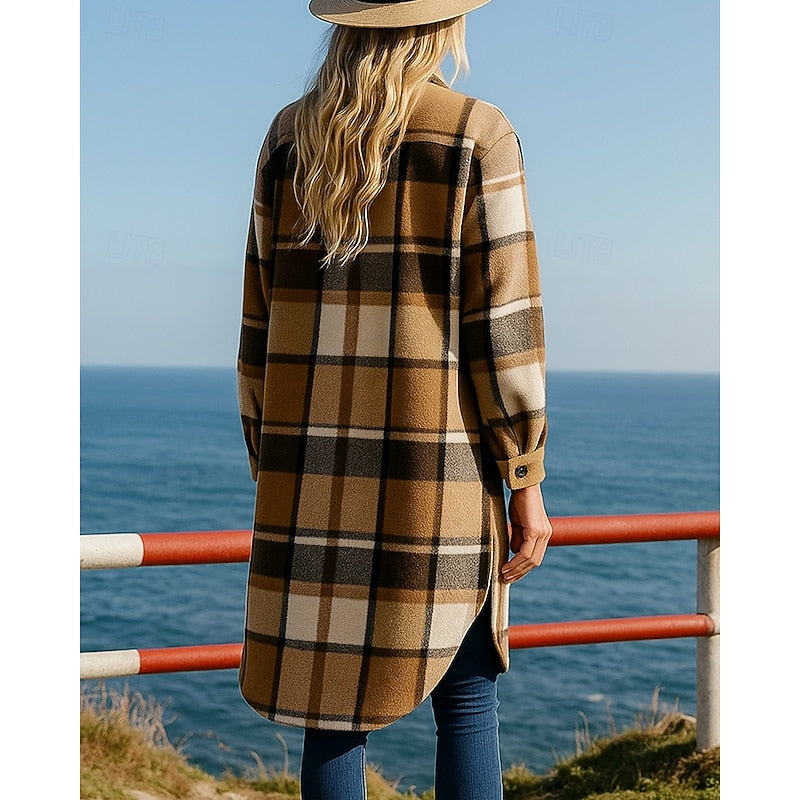 Juniper | Longline Checked Coat
