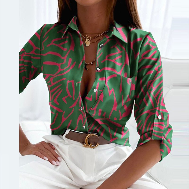 Novalie | Classic Collared Printed Blouse