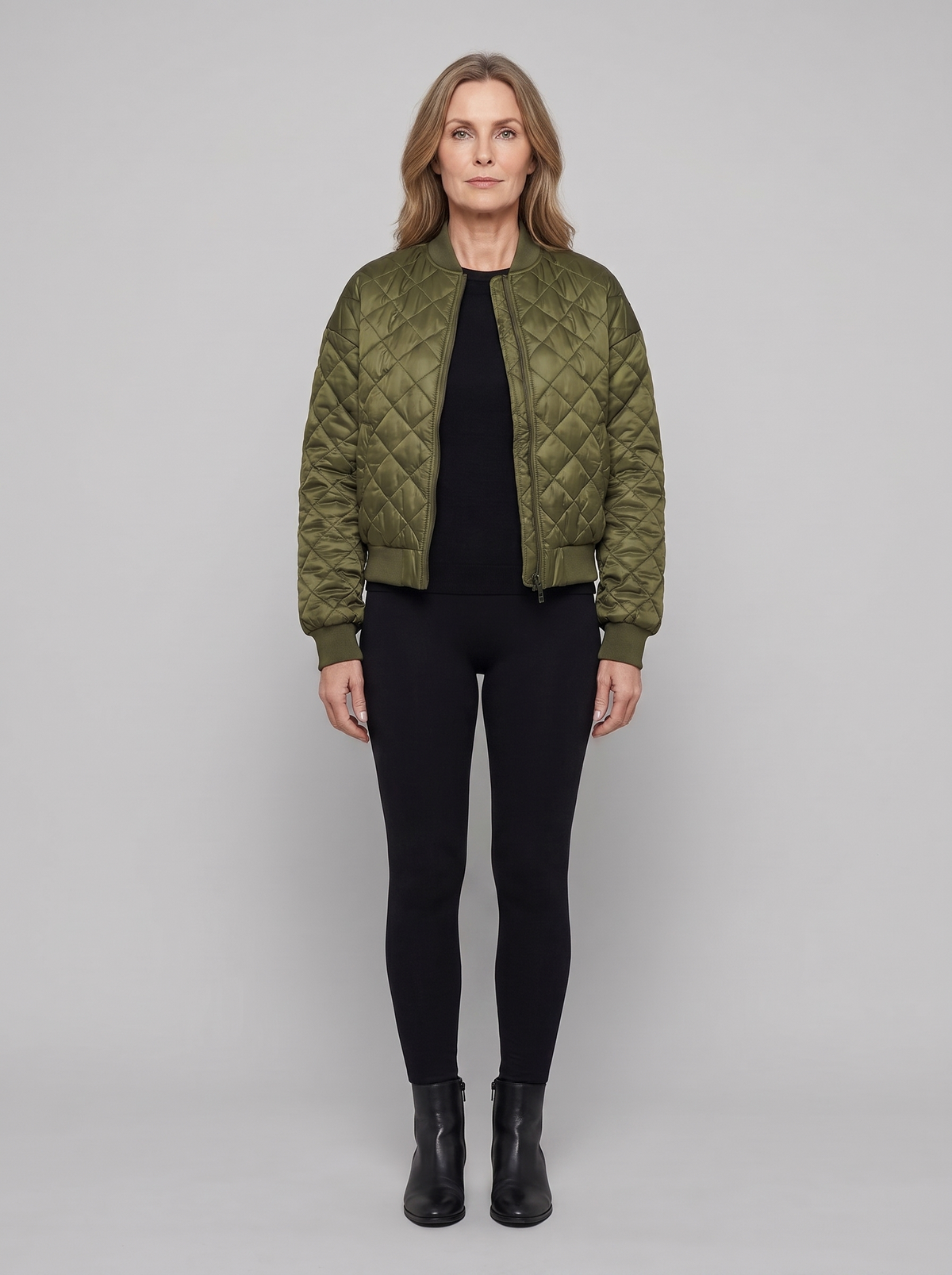 Women's Quilted Bomber Jacket – Modern Fit
