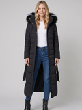 Quinna black maxi puffer coat