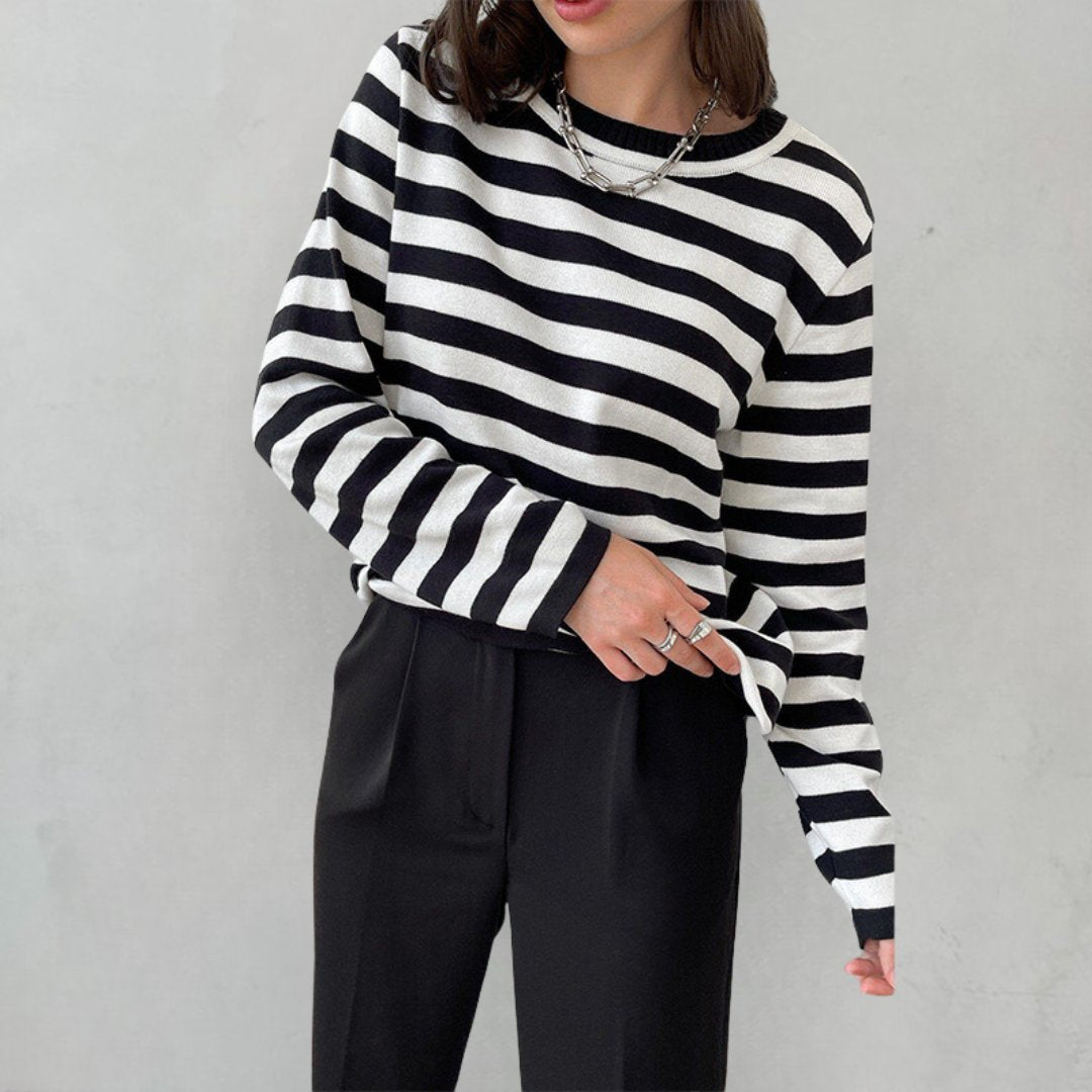 Winifred | Relaxed-Fit Striped Long Sleeve Top