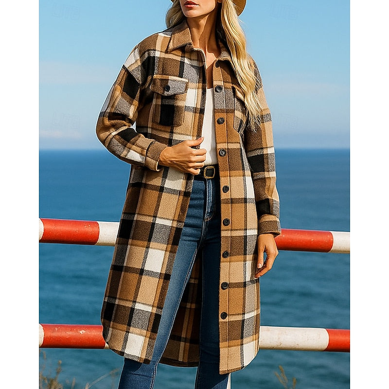 Juniper | Longline Checked Coat