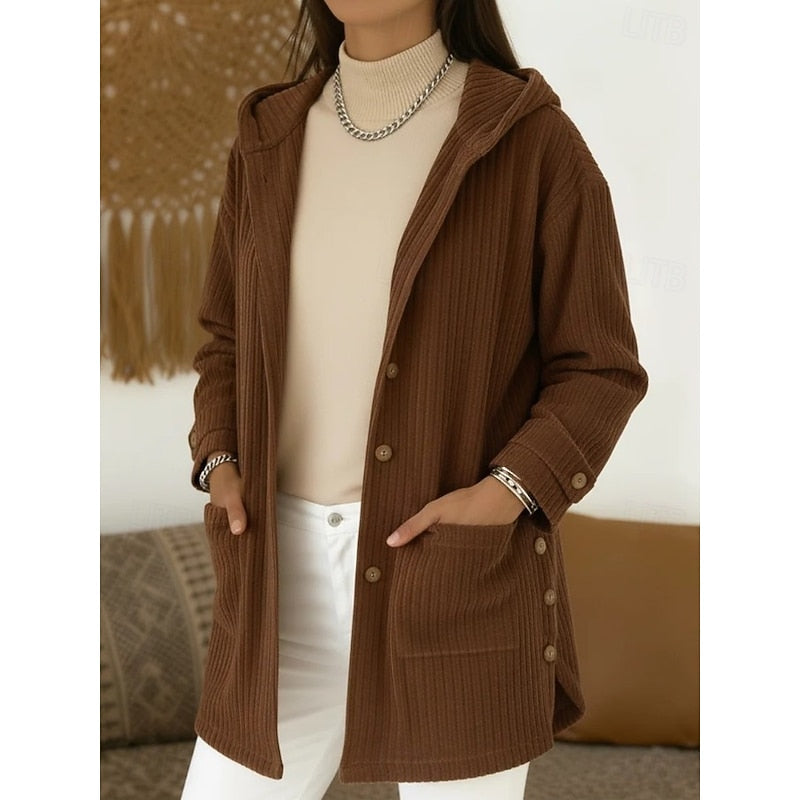 Joanna | Hooded Button-Front Coat