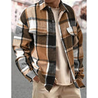 Ezra rugged plaid overshirt, yellow