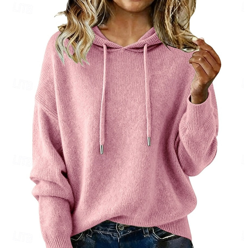 Delphine Hooded Knit Sweater – side view