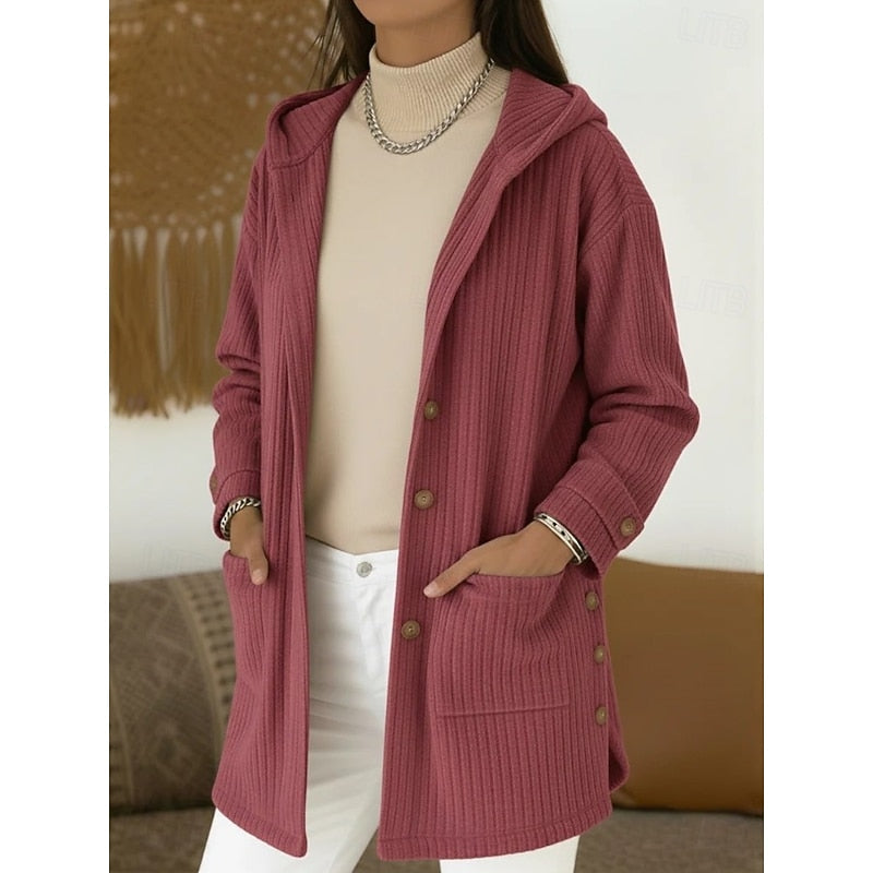 Joanna | Hooded Button-Front Coat